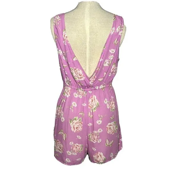 NEW BP. Floral romper butterfly Bohemian sleeveless purple SMALL NWT - Picture 11 of 15